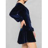 Elegant velvet off-shoulder lantern sleeve dress for women
